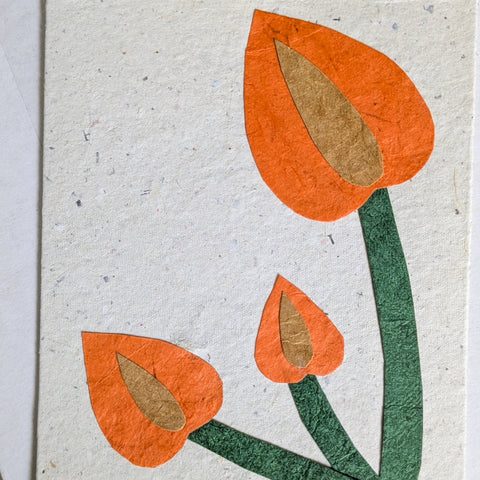 Handmade Recycled Paper Greeting Cards – Pack of 5