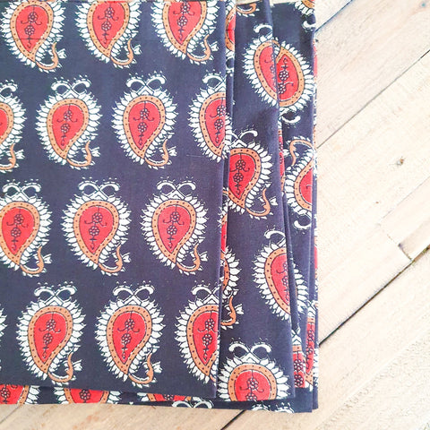 Bagru paisley block - printed placemats set of 2, handmade table mats - Shakti.ism | शक्तिवाद