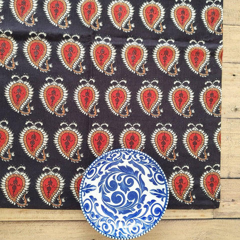 Bagru paisley block - printed placemats set of 2, handmade table mats - Shakti.ism | शक्तिवाद