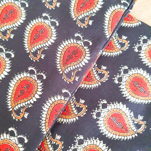 Bagru paisley block - printed placemats set of 2, handmade table mats - Shakti.ism | शक्तिवाद