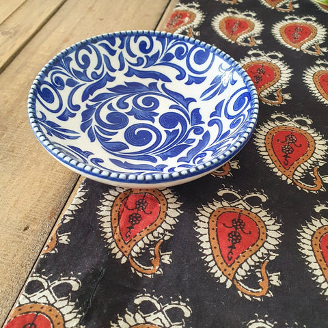 Bagru paisley block - printed placemats set of 2, handmade table mats - Shakti.ism | शक्तिवाद