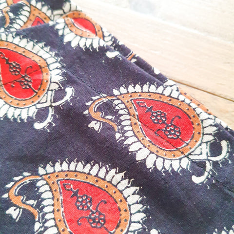 Bagru paisley block - printed placemats set of 2, handmade table mats - Shakti.ism | शक्तिवाद