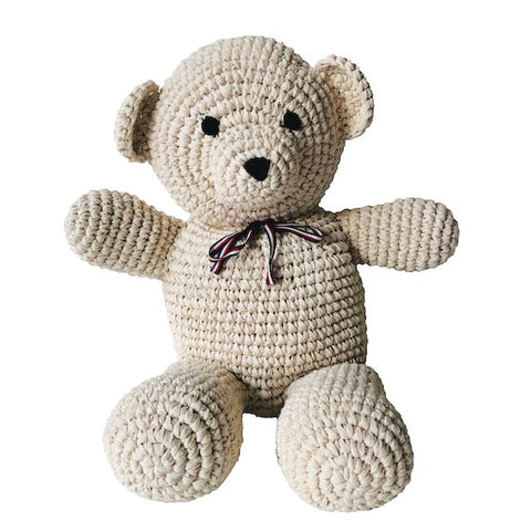 Luna-Leena beer groot - gebroken wit - dik katoen - hand gehaakt in Nepal