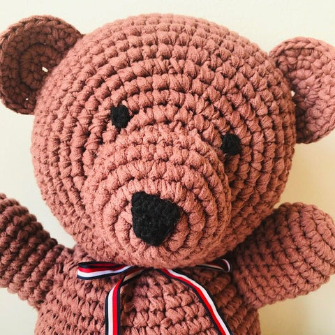 Luna-Leena beer groot - bruin - dik katoen - hand gehaakt in Nepal