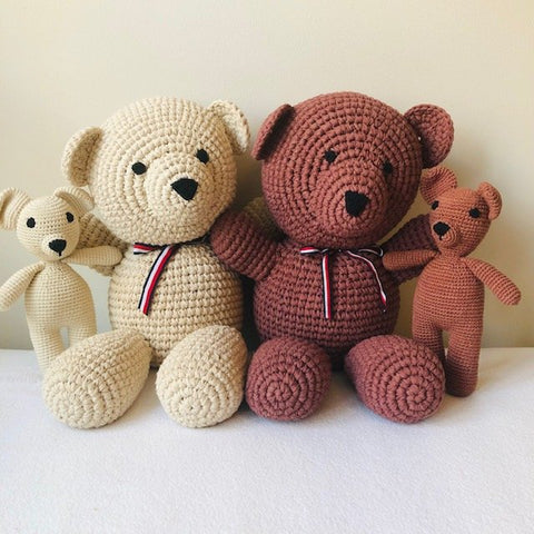 Luna-Leena beer groot - bruin - dik katoen - hand gehaakt in Nepal