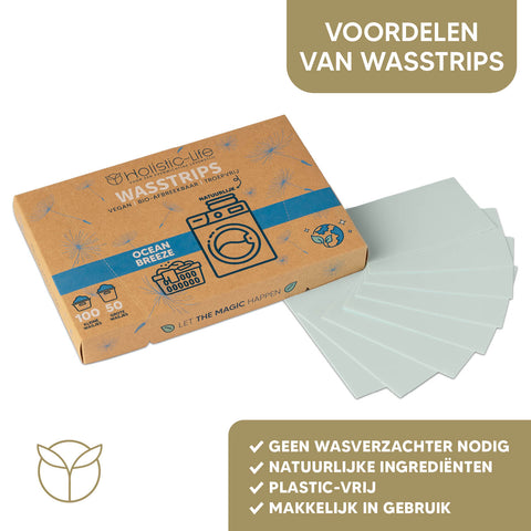 Biologische wasstrips voor een duurzame wereld, wasdoekjes en wasmiddel.