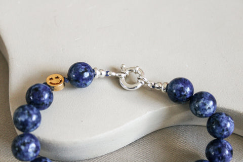 'Julie' Blauwe Jaspis Armband
