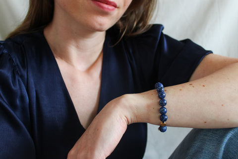 'Julie' Blauwe Jaspis Armband