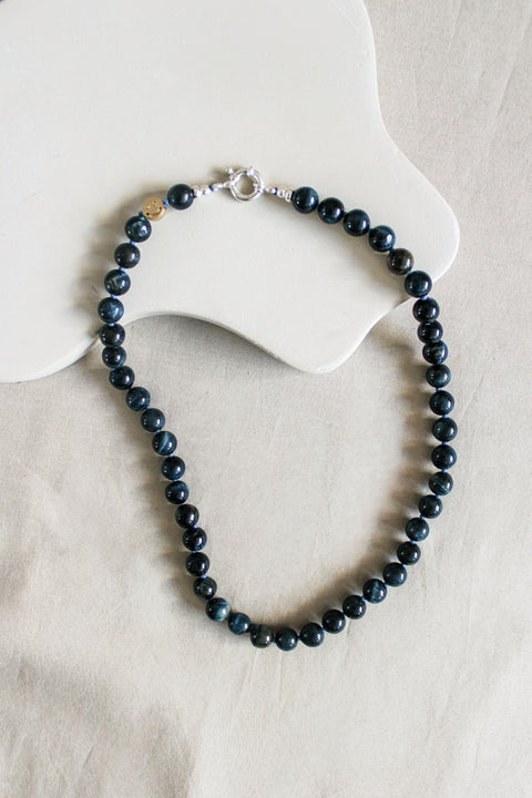 'Zephyr' Blauwe Obsidiaan Ketting