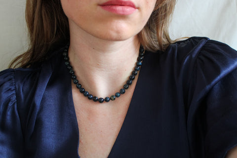 'Zephyr' Blauwe Obsidiaan Ketting