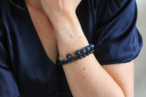 'Julie' Blauwe Jaspis Armband