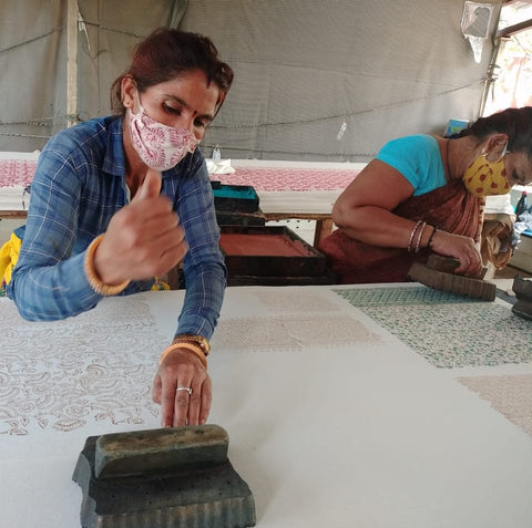 Block - printed organic cotton placemats (set of 2) - Shakti.ism | शक्तिवाद