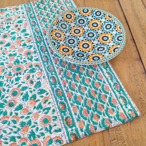 Block - printed organic cotton placemats (set of 2) - Shakti.ism | शक्तिवाद