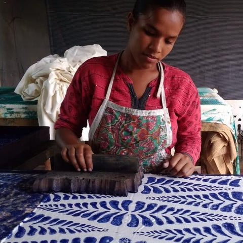 Block - printed organic cotton placemats (set of 2) - Shakti.ism | शक्तिवाद