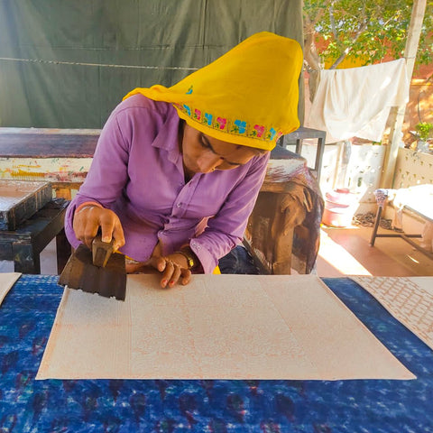 Block - printed organic cotton placemats (set of 2) - Shakti.ism | शक्तिवाद