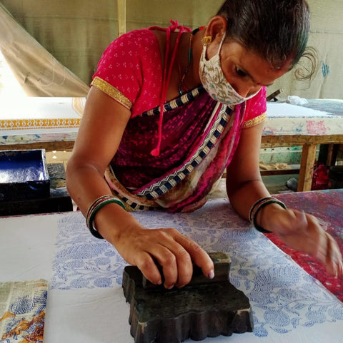 Block - printed organic cotton placemats (set of 2) - Shakti.ism | शक्तिवाद