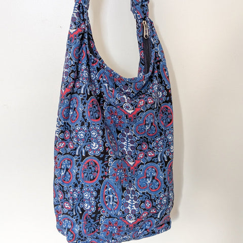 Vibrant crossbody sling handbag with knotted strap