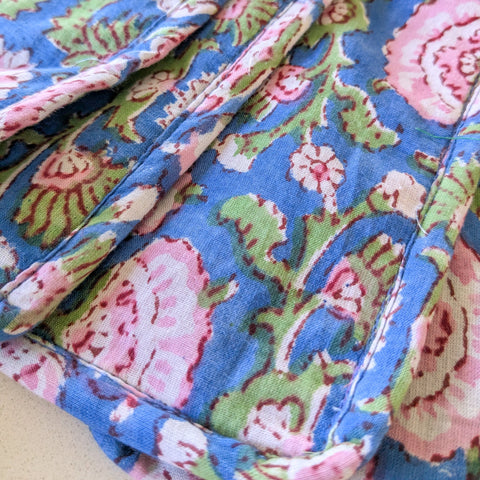 Blue Block-Printed Crossbody Mobile Phone Cell Phone Bag With Slim Pocket