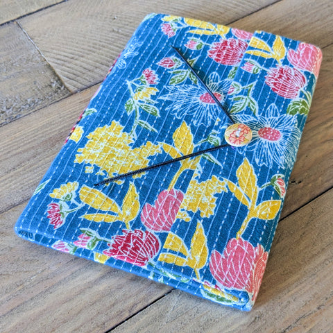 Eco Friendly Upcycled Fabric Journals with Elastic Flap Close, Fair Trade Stationery Ethically Handmade in India