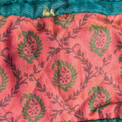 Large colourful upcycled sari box pouches