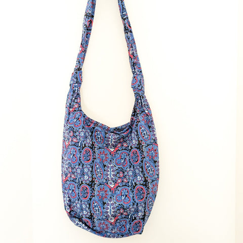 Vibrant crossbody sling handbag with knotted strap