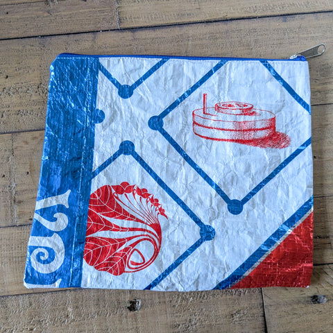 Recycled rice bag zipper pouches 