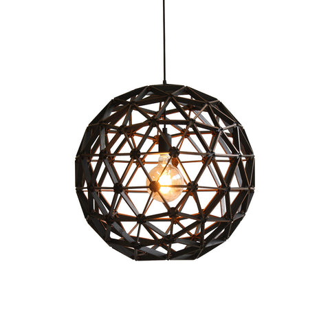 hanglamp van hout bol groot rond zwart