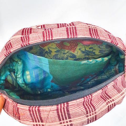 Round sari shoulder bag