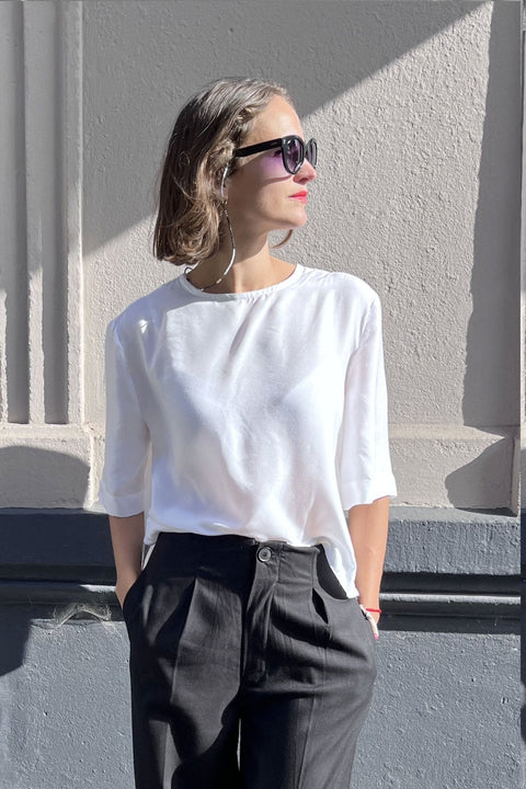 BUNDLE Palmyra Blouse + Sanchi Shorts WHITE - Fransje Sophie