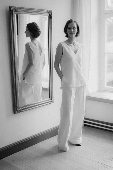 BUNDLE Sanchi Pants + Caral Top WHITE - Fransje Sophie