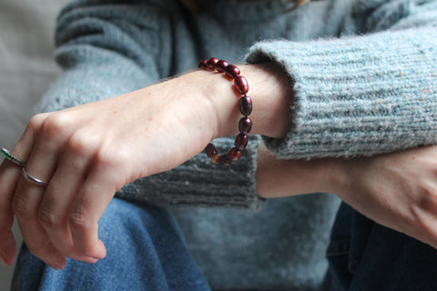 'Lisa' Burgundy Parel Armband