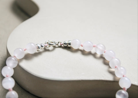 Roze calciet armband 'Inès'