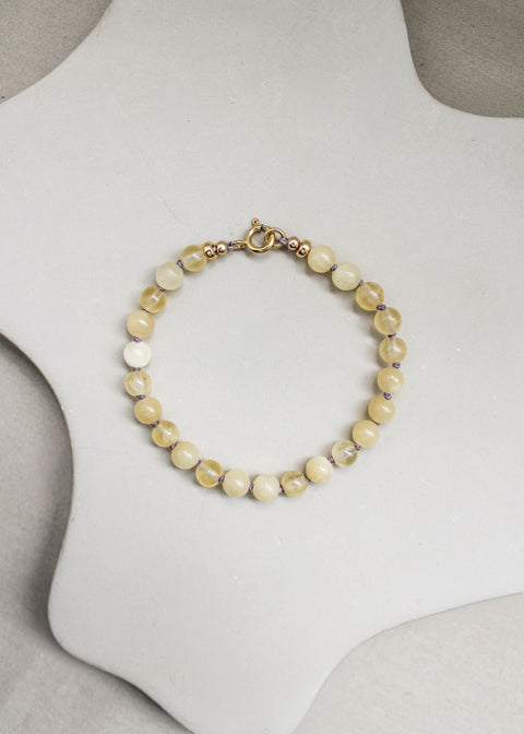 Gele calciet armband 'Inès'