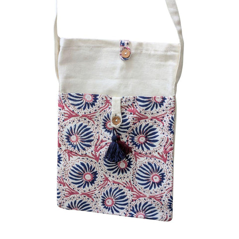 Handmade Fold-over Cotton Canvas Crossbody Sling Bag