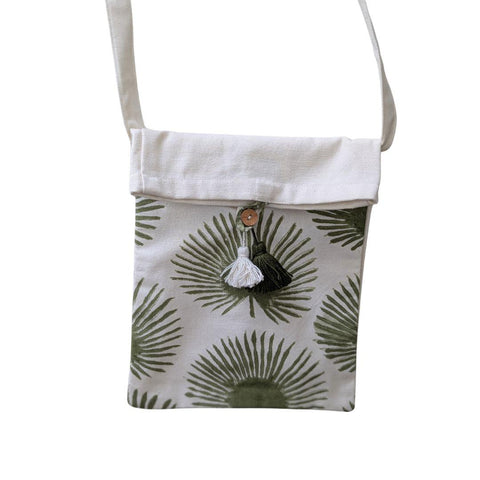 Handmade Fold-over Cotton Canvas Crossbody Sling Bag