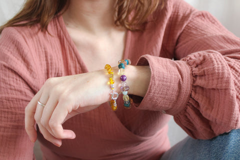 'Iris' Edelsteen Armband met Citrien, Ametrien en Amethist