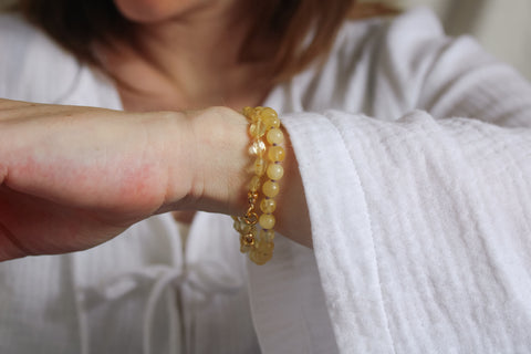Gele calciet armband 'Inès'