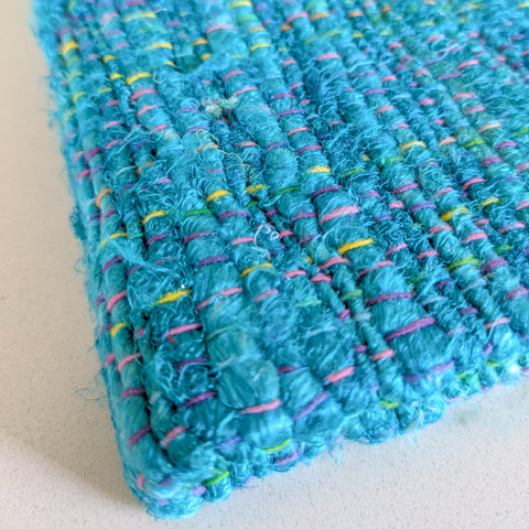 blue woven fabric a5 notebook