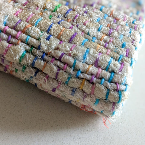 white woven fabric a5 notebook