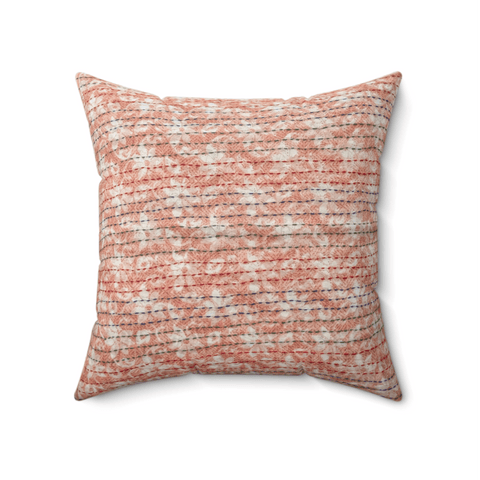 Cotton sari cushion cover with kantha stitching - Shakti.ism | शक्तिवाद