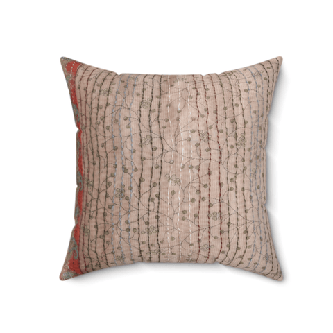 Cotton sari cushion cover with kantha stitching - Shakti.ism | शक्तिवाद