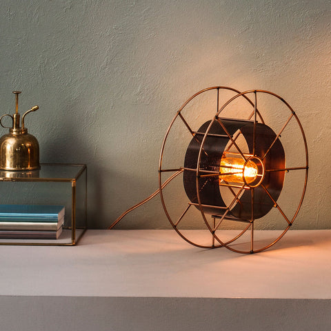 Duurzame upcycle Dutch stalen design SPOOL lamp gemaakt van gerecycle materialen - Tolhuijs