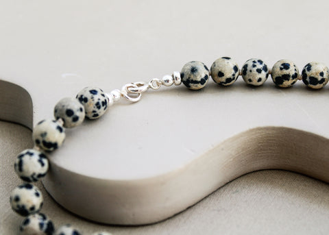 Dalmatiër jaspis ketting 'Stella'