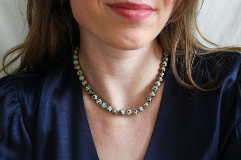 'Ella' Dalmatiër Jaspis Ketting