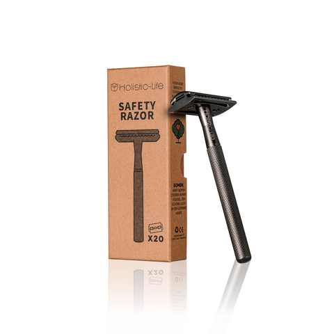 Herbruikbaar safety razor van RVS voor duurzaam scheren.