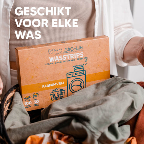 Duurzame wasstrips voor het milieu, wasmiddeldoekjes, wasmiddel zonder plastic.