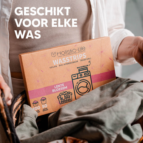 Ecologische wasstrips voor alle soorten was, wasmiddel en wasdoekjes.