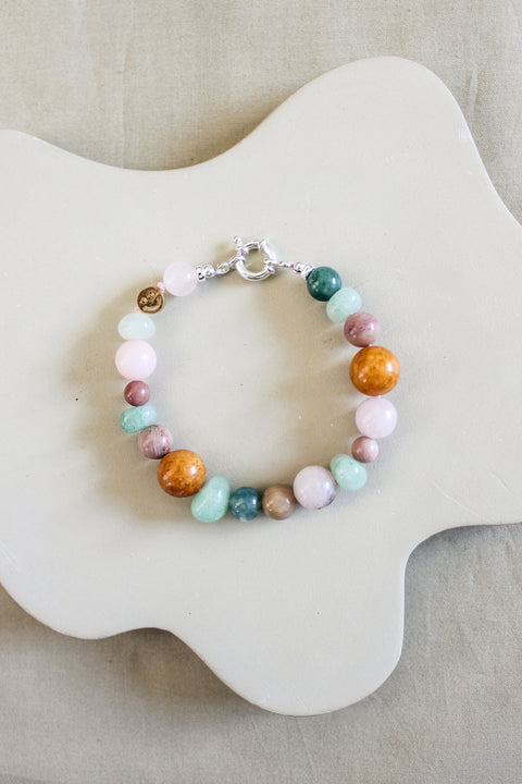 'Abby' Edelsteen Armband met Jade en Amazoniet