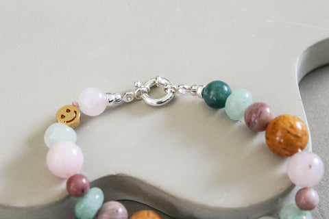 'Abby' Edelsteen Armband met Jade en Amazoniet