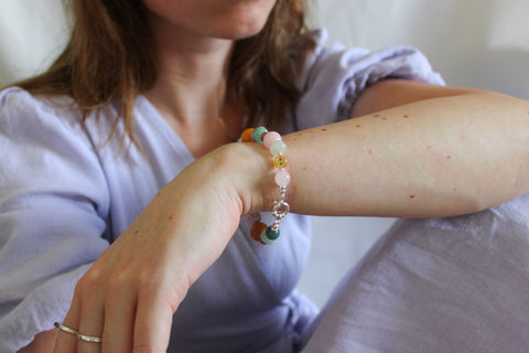 'Abby' Edelsteen Armband met Jade en Amazoniet